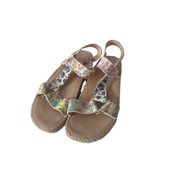 Love Shack Fancy Manebi Floral Open Toe Summer Sandal Size 38 Size 8 US - Picture 2 of 11